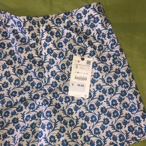 Zara Blue and White Flower Shorts